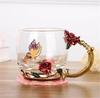 Эмалированная кружка для кофе ручной работы, хрустальная чашка для молока, лимона, цветка чая, высококачественная стеклянная посуда для напитков, подарочная кружка для пары на свадьбу для влюбленных