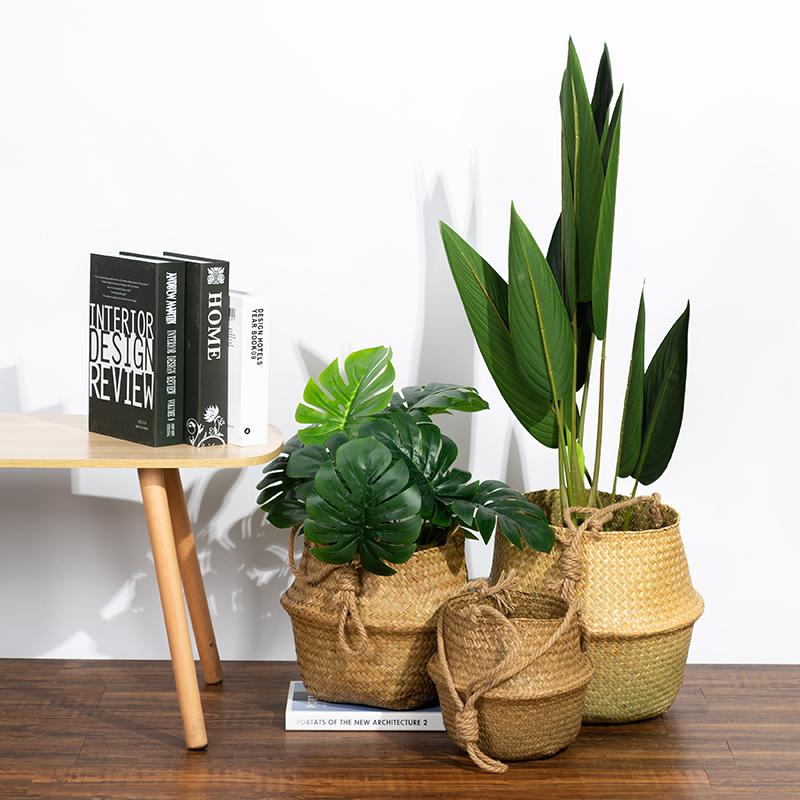 WCIC Новая домашняя подвесная цветочная корзина из морских водорослей с вешалкой, веревка, домашний декор