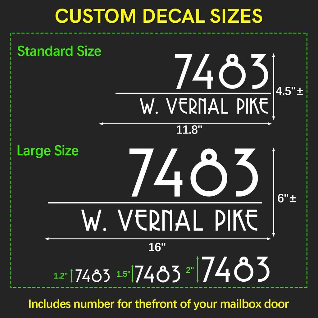 Индивидуальный номер почтового ящика, светоотражающие современные номера почтовых ящиков для улицы, виниловая наклейка с адресом улицы, самоклеящиеся номера, индивидуальный выбор цветов