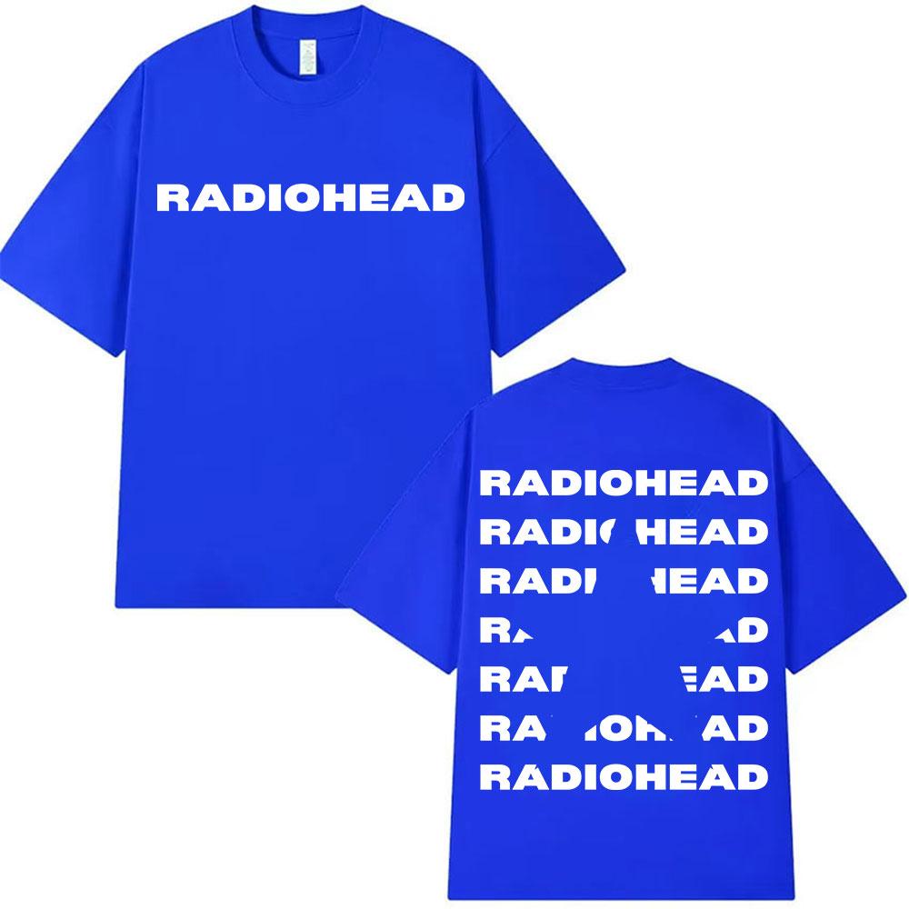 Rock Band Radiohead Тур 2025 Логотип Футболки Мужская Мода Поп Одежда Оверсайз Футболка Унисекс Хип-Хоп Хлопковые Футболки Высокого Качества