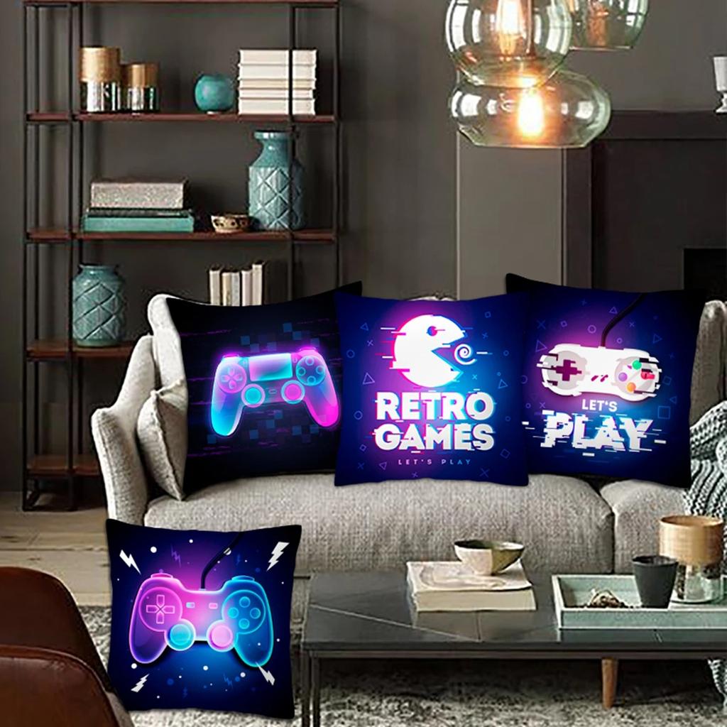 45 X 45cm Colorful Cartoon Keyboard Home Pillowcase Video Game Party Pillow Cover Happy Birthday Decoration