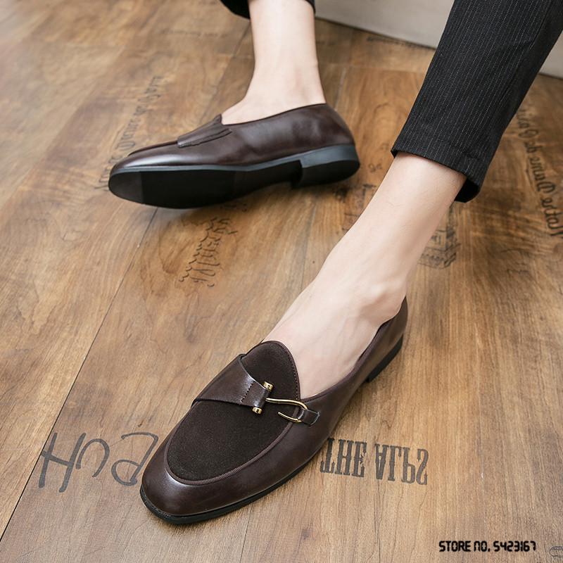 Мода Мода Замшевая Лоскутная Обувь Монки для Мужчин Повседневные Оксфорды Обувь Джентльмена Формальная Свадебная Выпускная Вечеринка Платье Вечер Встречи Zapatillas Hombre