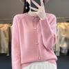 Вязаный свитер Новый осенний весенний кардиган Короткая куртка Свободный топ Женский ленивый стиль Круглый вырез Пуговица-звезда Вязаный свитер
