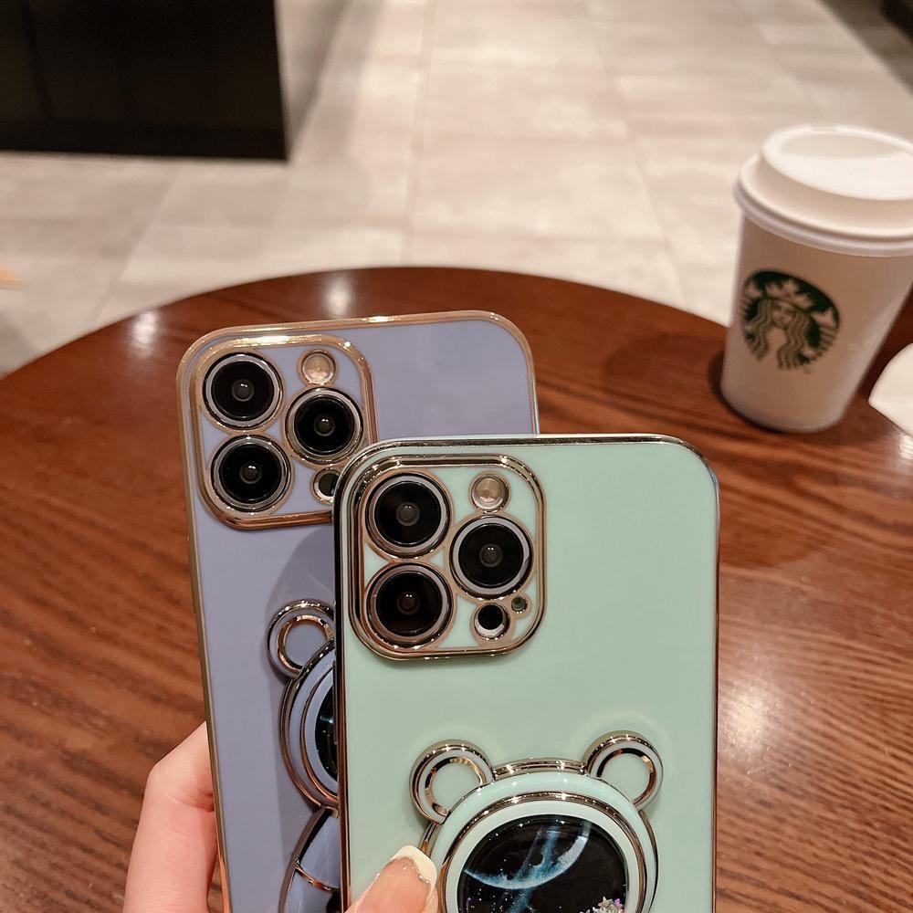 Чехол-держатель Astronaut с покрытием для Samsung S24 S23 S22 S21 S20 Ultra Plus FE A16 A56 A15 A35 A55 A14 A54 iPhone 16 15 14 13 12 Pro Max XS MAX XR X 8 7+