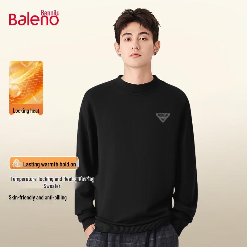 Baleno Men's Heavyweight Semi-High Collar Knit Sweater