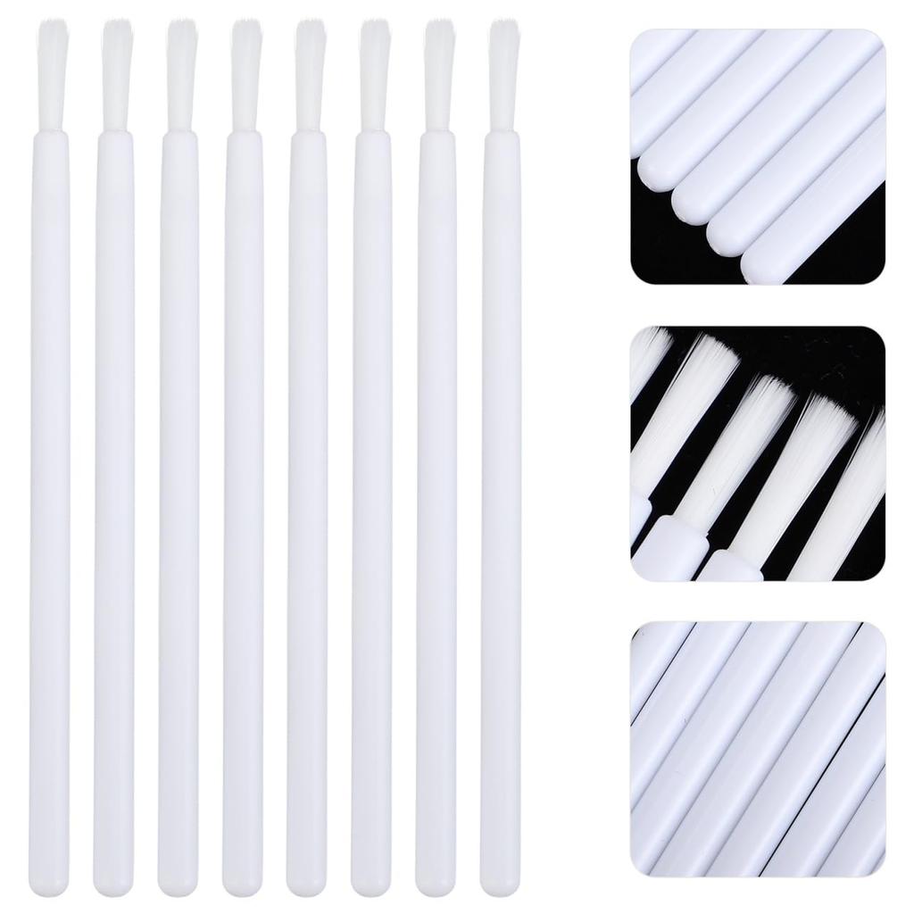 NOLITOY Одноразовые кисти для макияжа губ, глянцевые, нейлоновые и косметические, дорожные, 100 штук, белые, портативные, пластиковые, многофункциональные, для удаления,