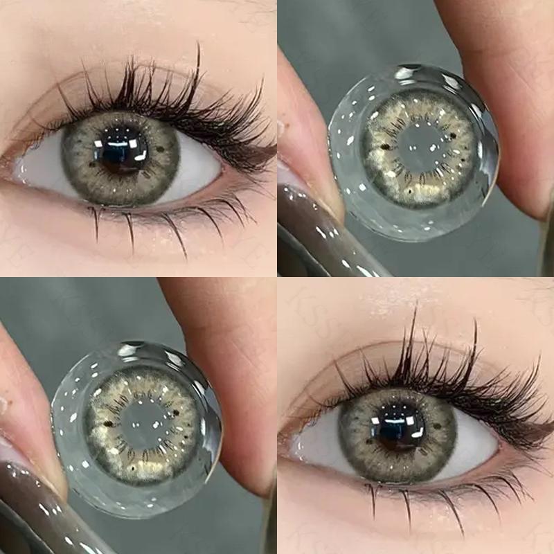 Contact Lenses Graded 0.0~-8.00 Blackspot Series MillCreek Brown/gray Doll Eye 2pcs Soft Lense Diameter 14.2MM Eye-Yearly Use