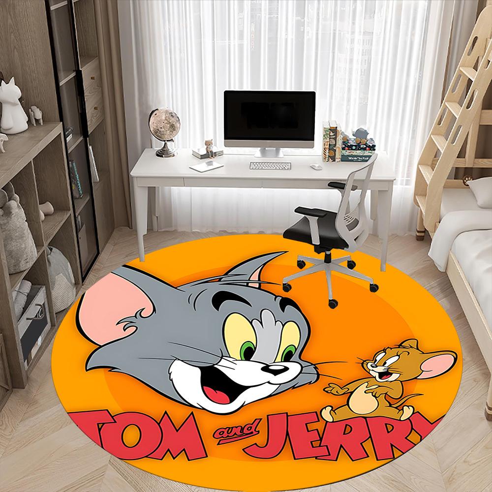 1 шт. Круглый ковер Tom & Jerry для офиса, под офисные стулья, спальни, гостиной, домашний декор a0926110