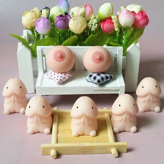 Kawaii Cute Soft Mochi Penis Boob Breast Squ-ishy Focus Squ-eeze Funny Joke Gift