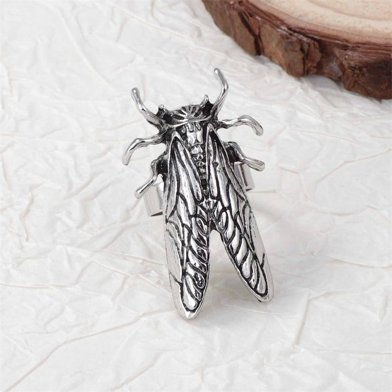 Puck Retro Insect Opening Ring Metal Adjustable Animal Rings Women's Trend Daily Jewelry Gothic Accessories