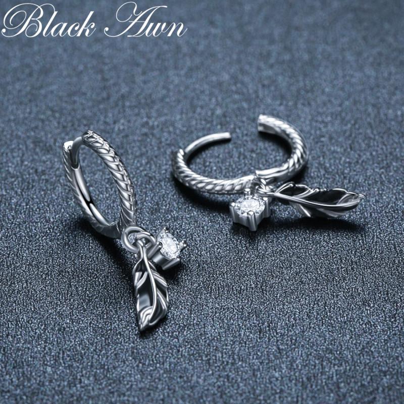 Black Awn Ювелирные изделия из черного камня, серьги-капли для женщин, серьги-кольца
