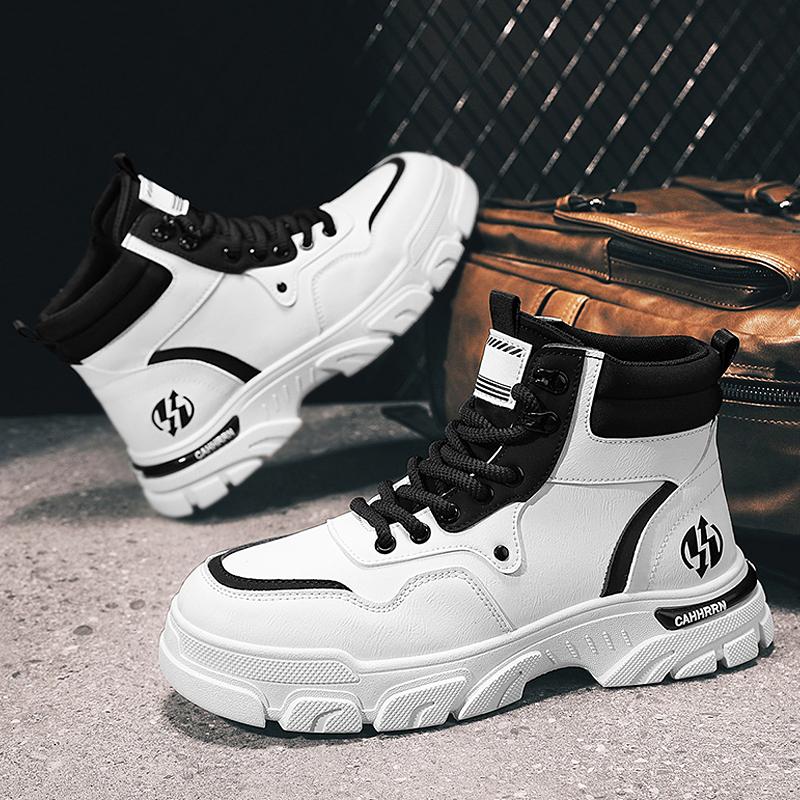 Новые модные осенние и зимние мужские высокие ботинки martin для студентов, трендовые рабочие туфли на мягкой подошве для мальчиков, кроссовки Martin с защитой труда