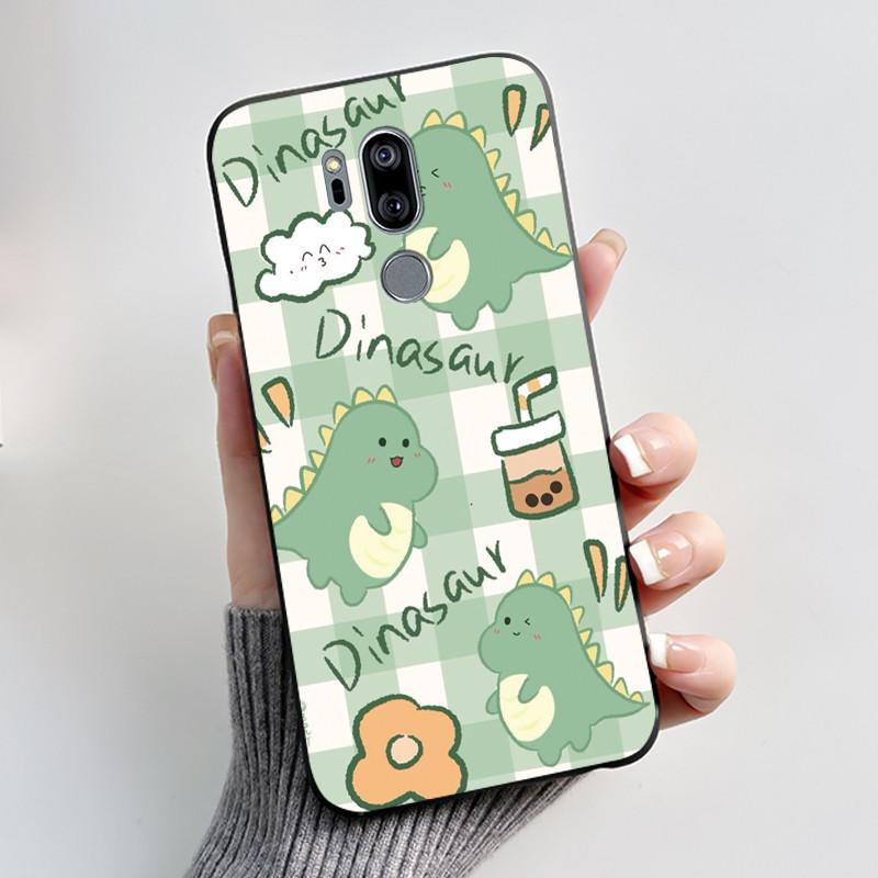 Милый Чехол Для LG G7 thinQ Capa Coque Печатный Корпус Защитная Крышка Для LG G7thinQ Fundas Мягкий Силикон Мультяшный Черный Корпус