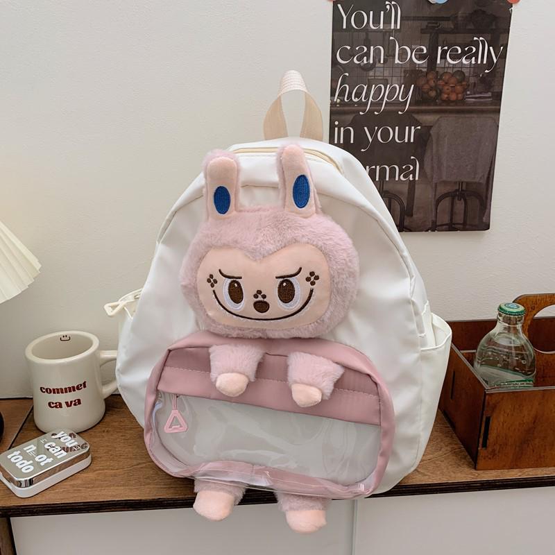 Новый 3D-рюкзак для детей на два плеча с мультяшным рисунком, милой куклой и большой вместимостью.