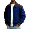 Men's Solid Color Pocket Zipper Jacket Men's Sports Large Size Casual Jacket