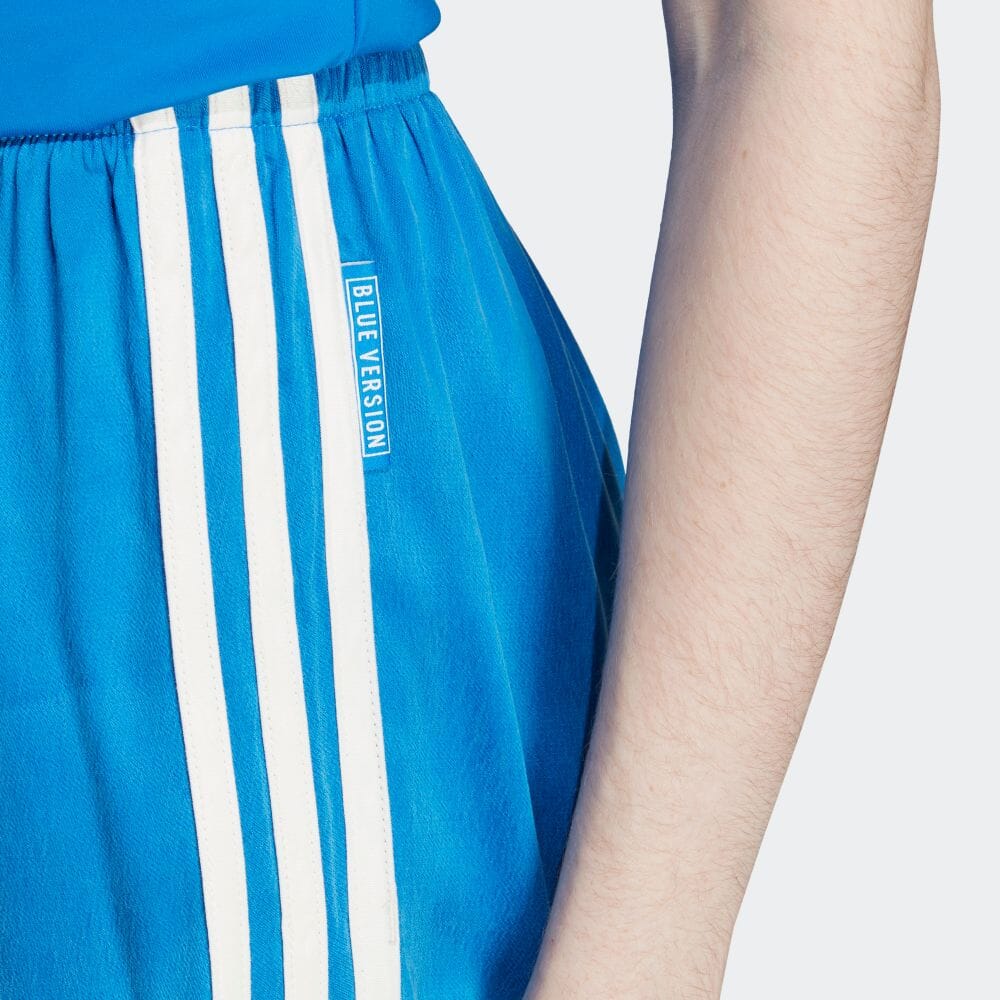 adidas Полосатый принт прямые шорты женские шорты синие IB5798