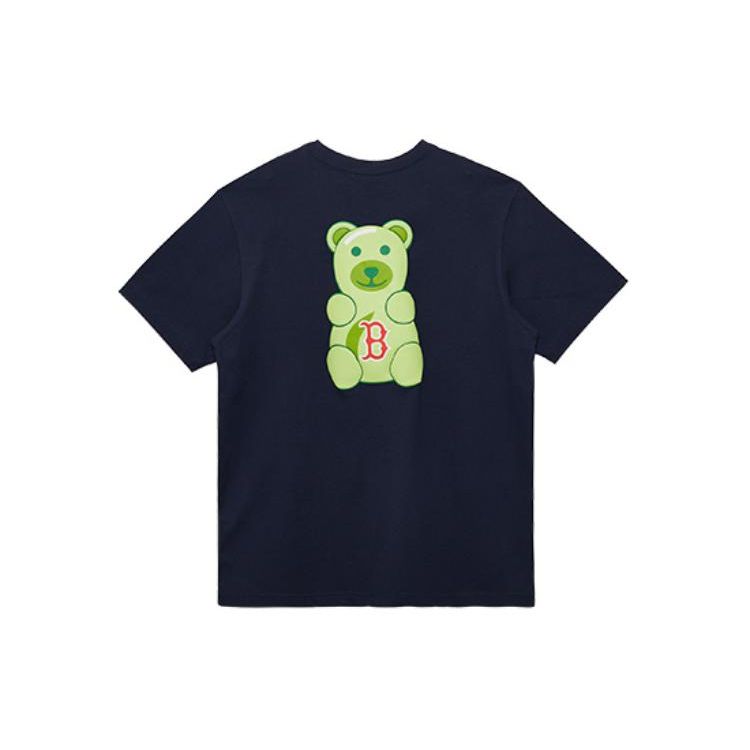 New Era SS24 MLB Бостон Ред Сокс NY Bears Футболка с вышивкой, круглый вырез, короткий рукав, унисекс, темно-синяя 14148888