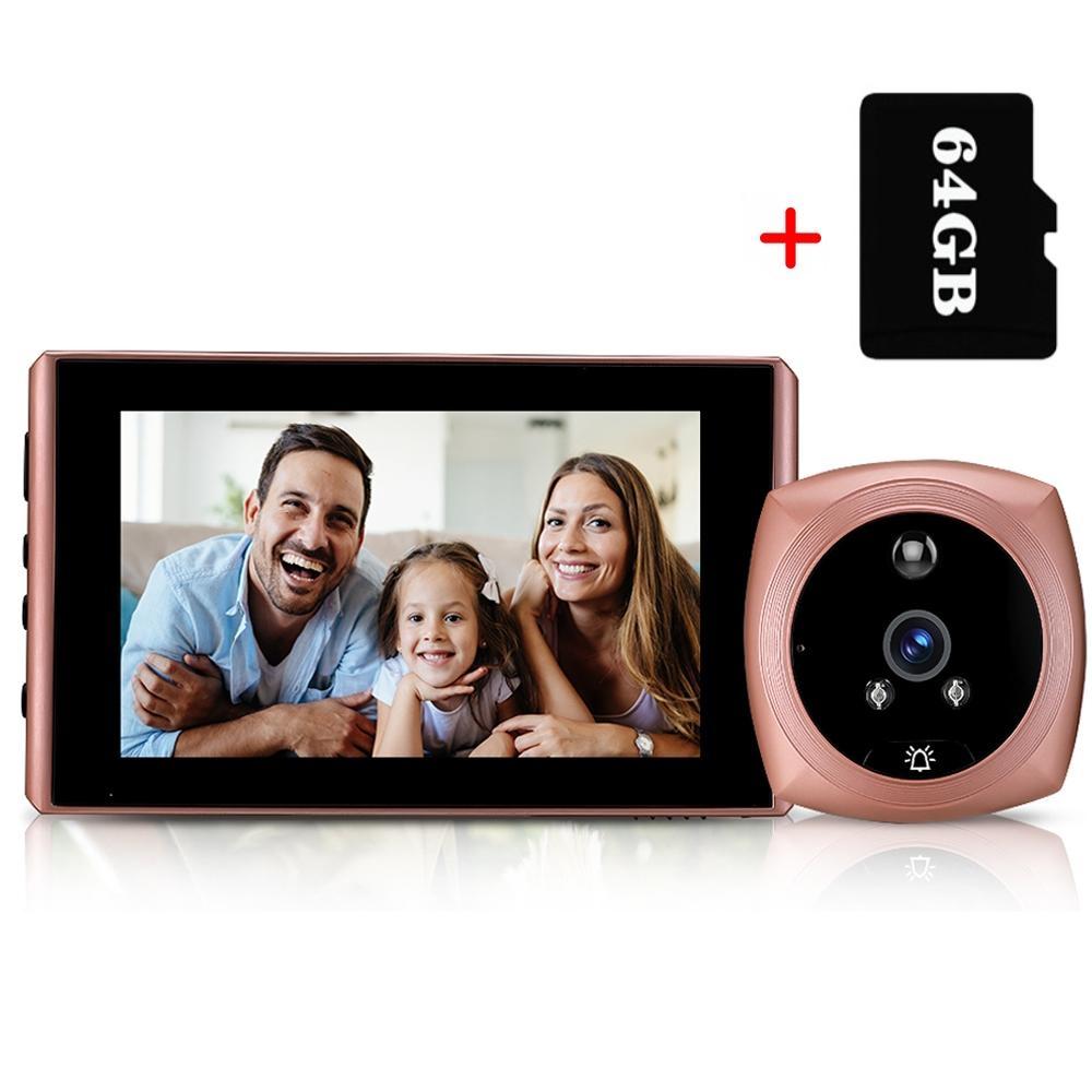 4,3-дюймовый глазок дверной звонок дверная камера PIR инфракрасное ночное видение 140 ° HD монитор обнаружения движения дверной звонок умный дом дверной телезритель