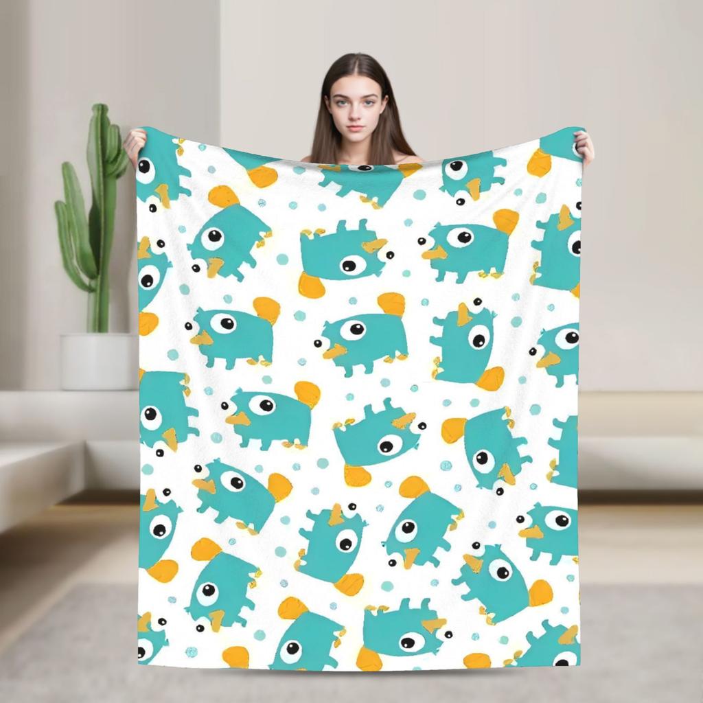 Perry the Platypus Warm Blankets Boy Girl Plush Throw Blanket Fashion Home Decor Flannel Bedspread Sofa Bed Cover