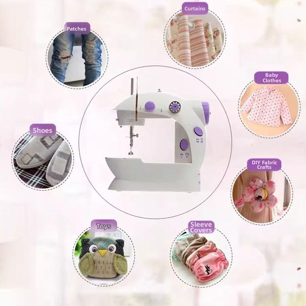 Foot Pedal Mini Sewing Machine LED Light Portable Sewing Machine Electric Sewing Machine Beginners