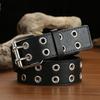 Belt Unisex No Punching Double Row Pin Buckle Punk Hip Hop Wind Eye Belt Ladies Belt