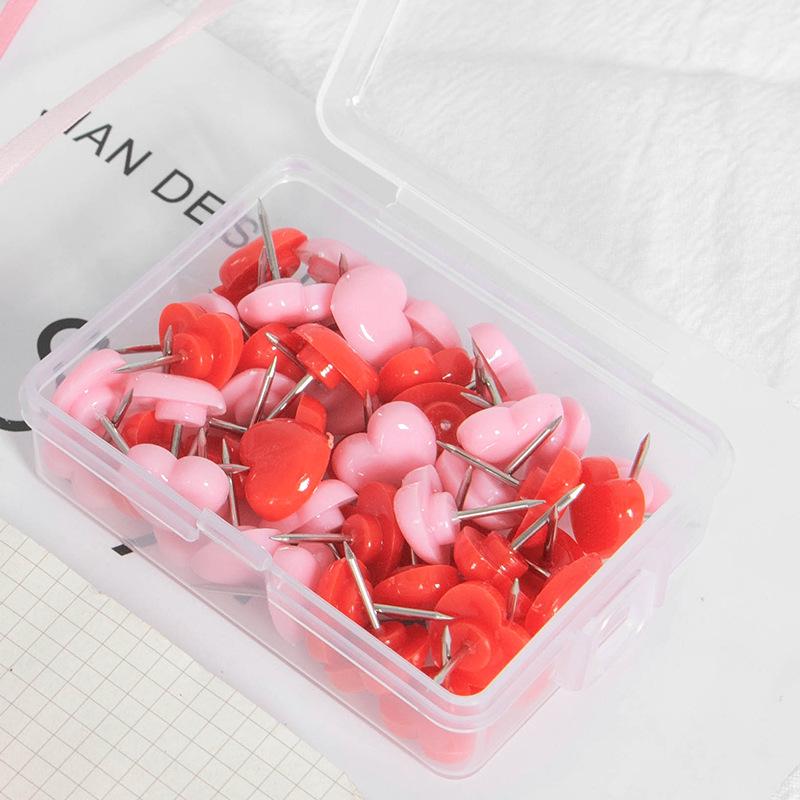 Кнопки-гвоздики Miwoo в форме разноцветных сердечек - Креативные кнопки для пробковой доски для DIY (50 шт.)