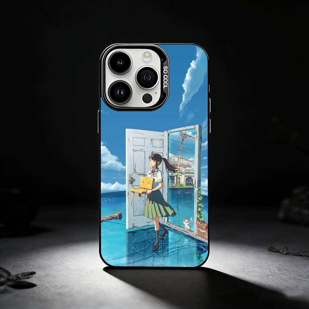 A-Аниме S-Судзумэ Чехол для телефона для iPhone 17,16,15,14,13,12,11 Plus,Pro Max,XS,Цветной серебряный чехол для телефона