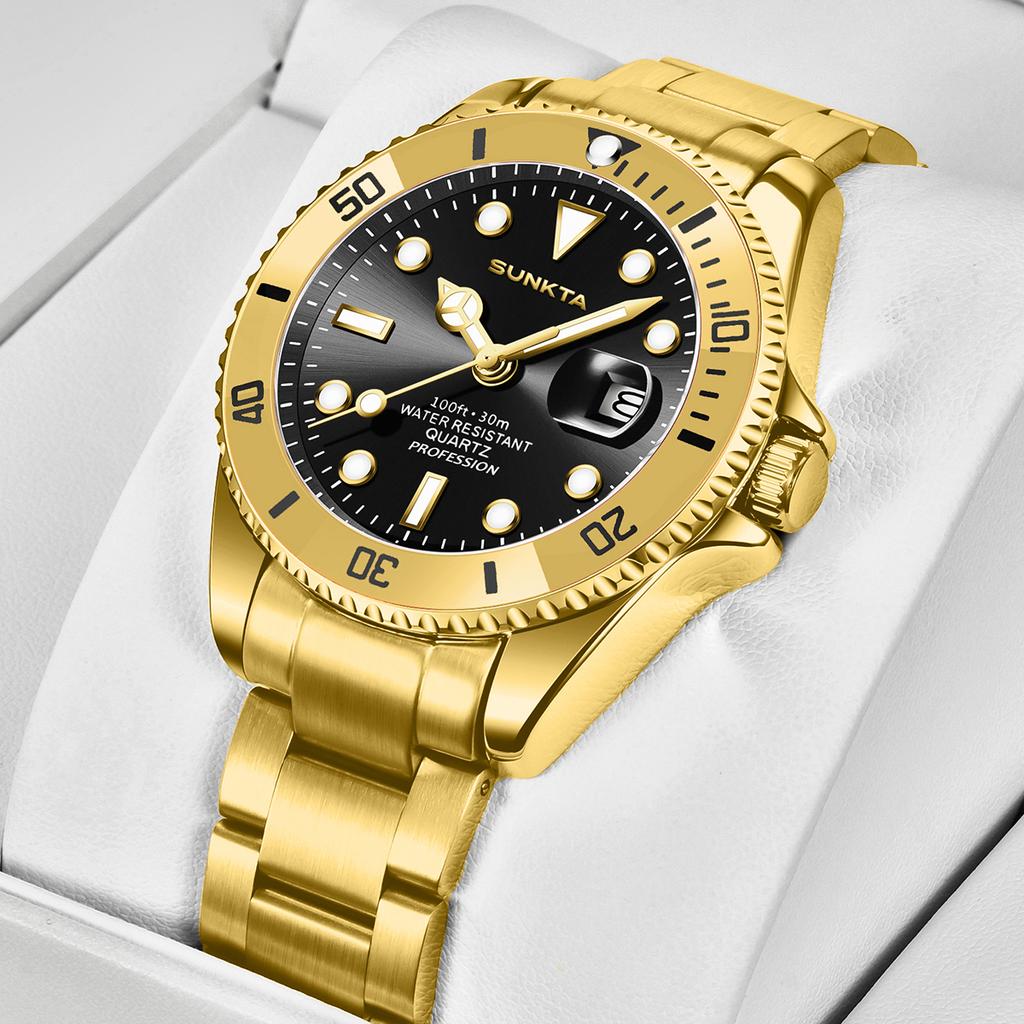 SUNKTA Original Design Man Watch Luxury Calendar Casual Clock Stainless Steel Life Waterproof Business Quartz Men's Wristwatches