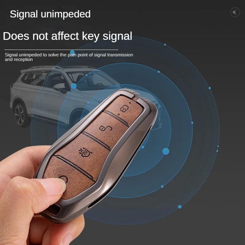 Высококачественный чехол-брелок для BYD Song Plus Atto3 Han EV Tang DM Qin Seal Dolphin Кожаный Металлический Пульт Брелок Автомобильные Аксессуары