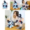 Plush Elephant Toy For Kids Soft Cartoon Sleeper Pillow With Wizard Hat And Bow Decor