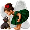 Angel Puppy Silicone Mold Girl Dog Fondant Molds Cake Decorating Tools Cupcake Topper Candy Sugar Craft Gum Paste Polymer Clay