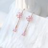 Серьги Cherry Blossom для розового цвета, гипоаллергенные, 925 пробы, японский подарок FH.bird, женщины, золото, качающиеся, металлы, серебро, серьги, цветок, стиль,