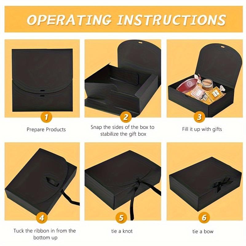 10 шт. подарочных коробок для свадьбы, большие подарочные коробки из крафт-бумаги для ювелирных изделий, черные подарочные коробки с лентой для подружки невесты, коробки для подарков на день рождения