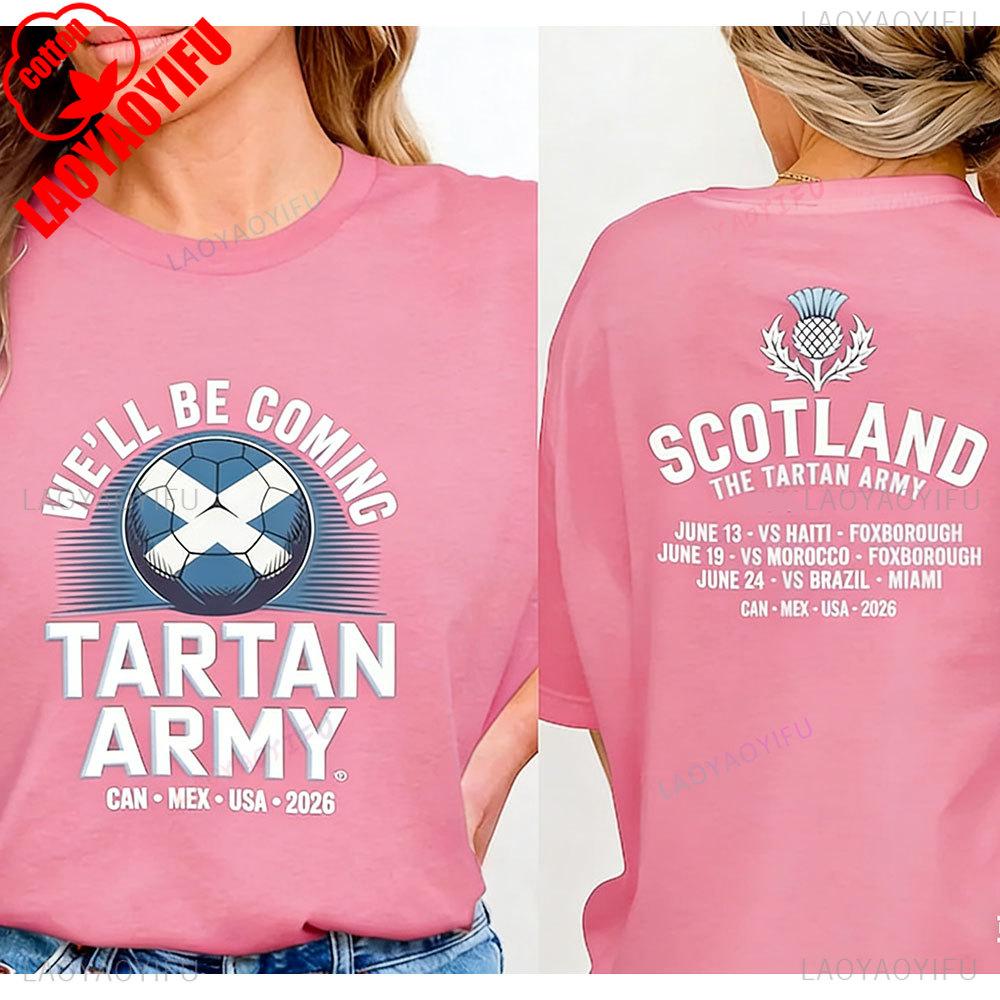Scotland 2026 Shirt Tartan Army Fixtures Tshirt Scotland Vs Brazil Graphic Tshirts Tee Scottish Football Fan Gift Unisex