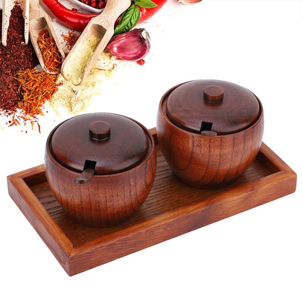 1 Set Matching Mini Spice Spoon Storage Jar Support Tray Included Organizer Set Barbecue Seasoning