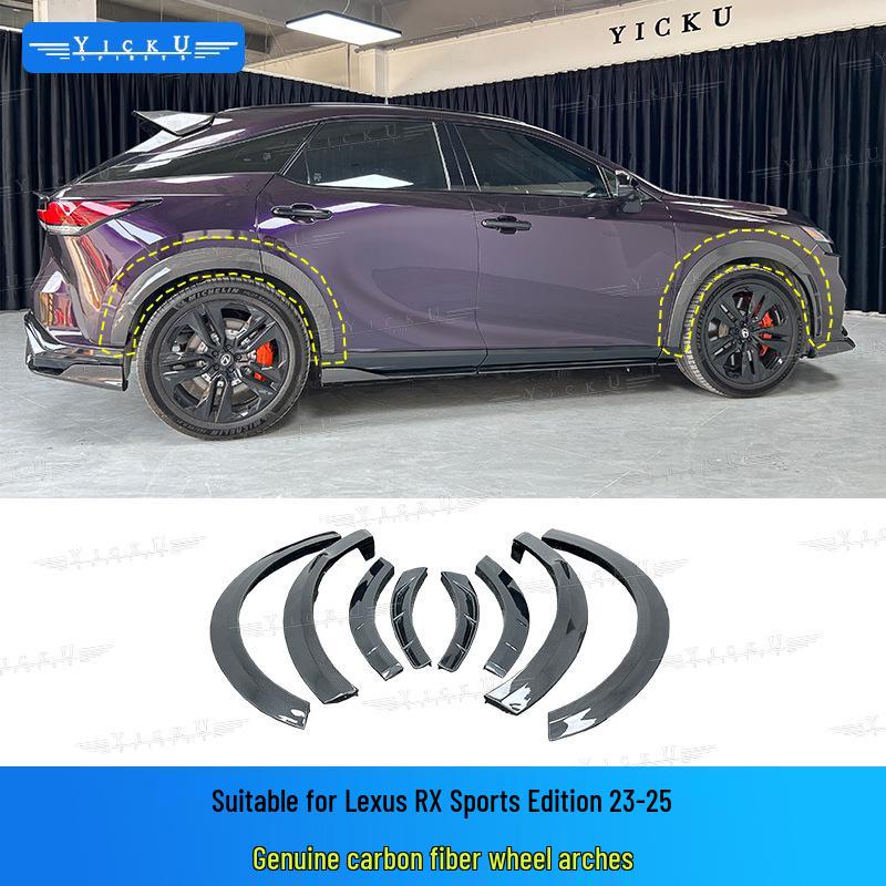 Комплект карбонового обвеса для Lexus RX350/500 (Передний сплиттер, Расширители арок, Задний диффузор, Пороги, Спойлер на крышку багажника, 2023-2025)