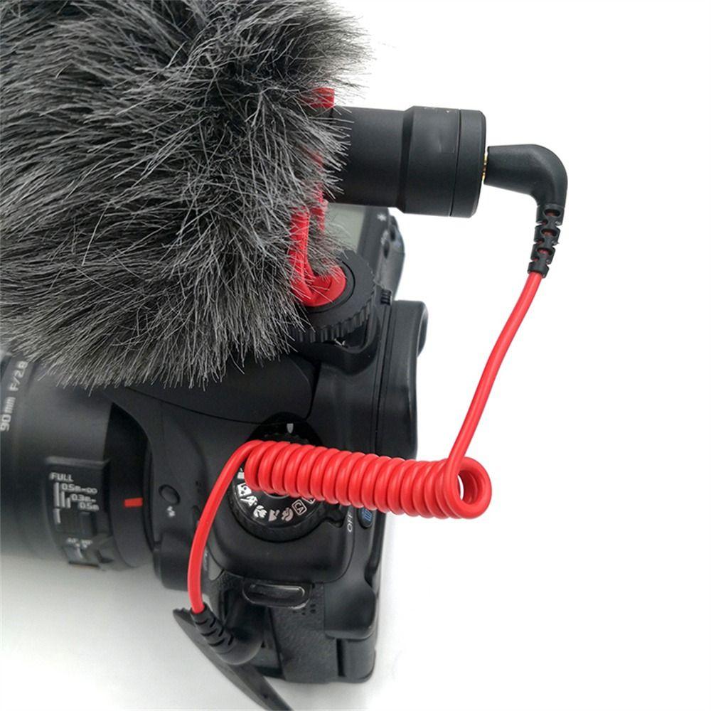 Adapter Cable Microphone to Camera Spring 3.5mm Cable Coiled Microphone Cable TRS to TRS Cable