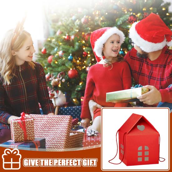 Рождественская Страна Чудес Коттедж Подарочная Коробка Многоразовая Праздничная Упаковка в Тему Домика Декоративная Памятная Коробка Зимнее Украшение для Дома