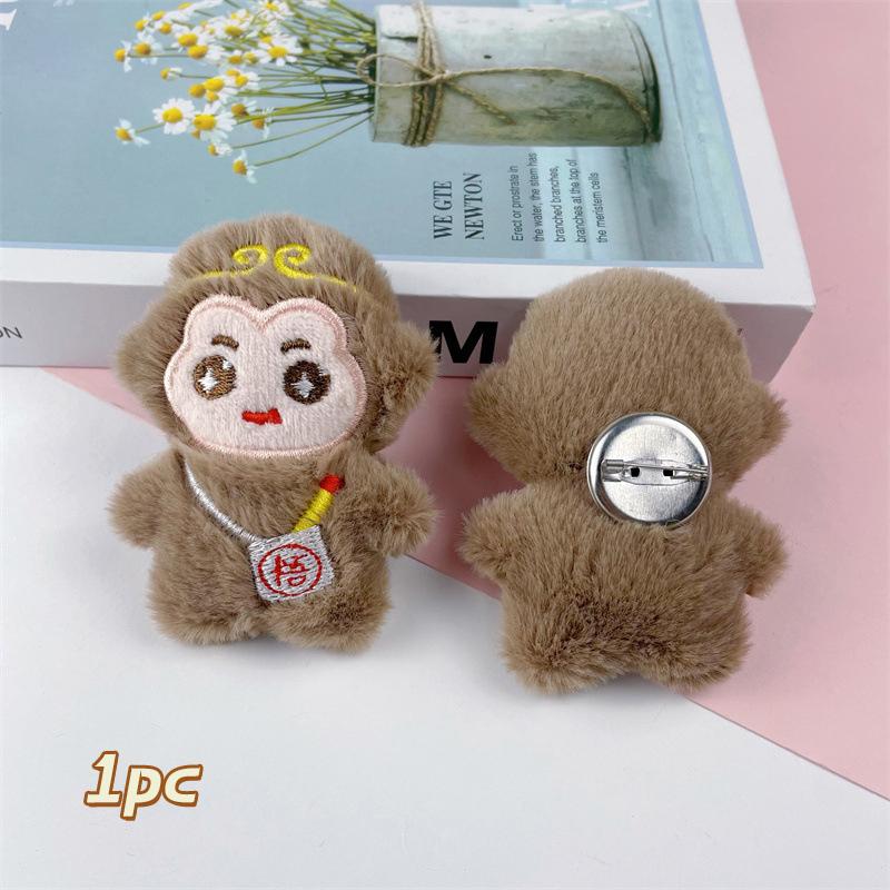 Мультяшная плюшевая кукла-обезьянка, брелок, подвеска, милая брошь в виде маленькой обезьянки, украшения для рюкзака, аксессуары, подарки на день рождения