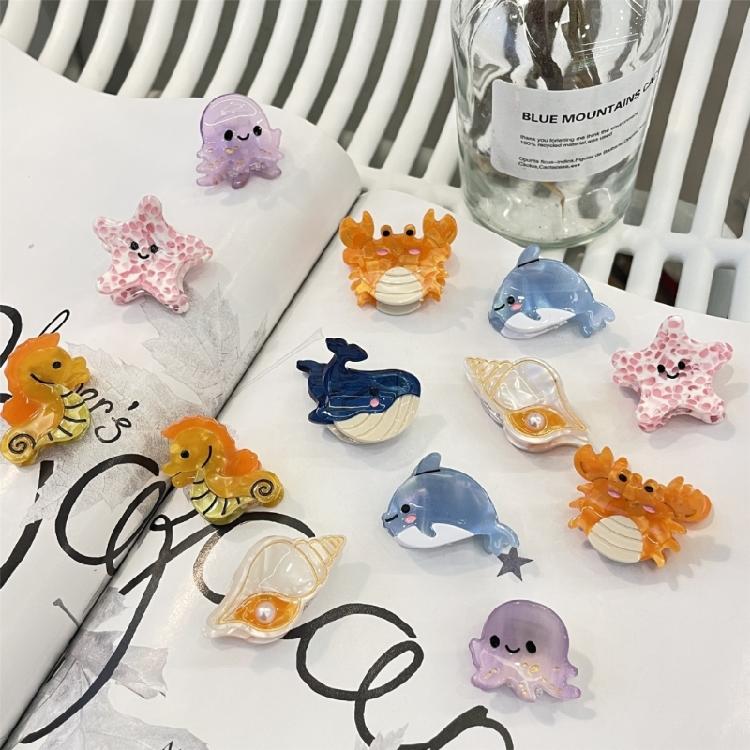 Мультяшные Морские Обитатели Заколка-Краб Захват для Волос Мини-Захват Заколки Украшение