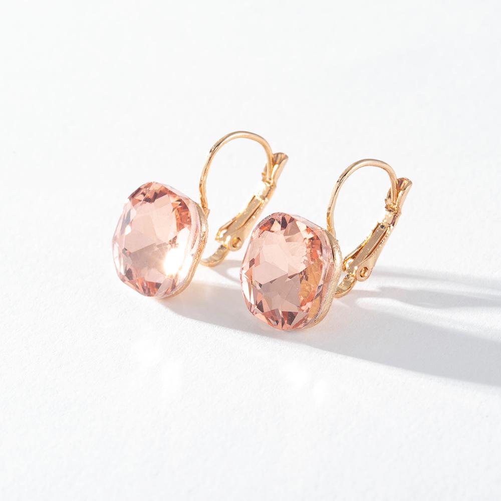 Pinkdudu Романтические 6 цветов квадратные стеклянные серьги-кольца модные легкие роскошные простые геометрические серьги для женщин ювелирные изделия PD1499