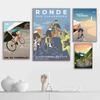 Винтажный спортивный велосипед, велосипедный тур, пейзаж, холст, картина, плакат, настенная художественная печать, картина для гостиной, украшение дома, Cuadros, без рамки