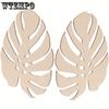 2 Pcs Wooden Monstera Unpainted Leaf Shaped Wooden Cutouts Unfinished Blank Leaf Shaped Cutouts Palm Leaves Decor Wood Decor Miniature Wood Cutout