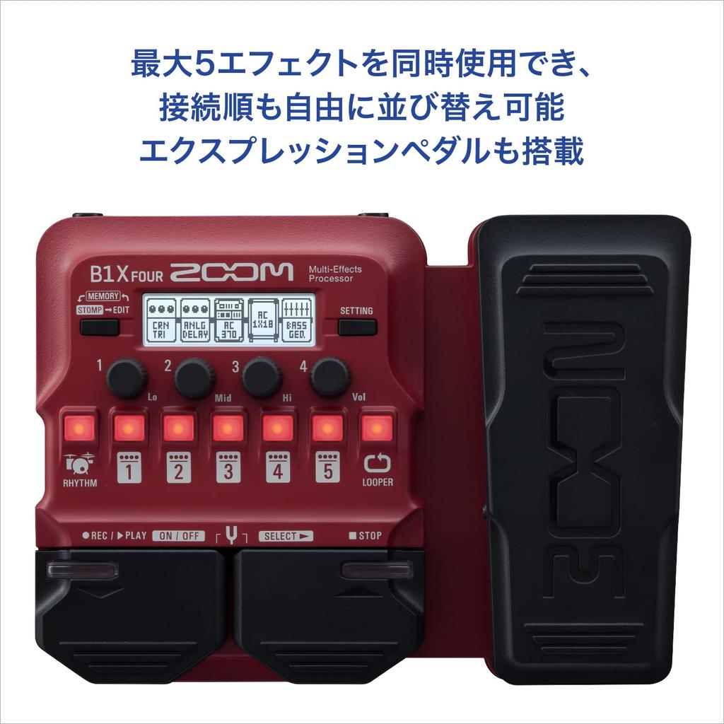 ZOOM Zoom B1X FOUR Bass Red with Pedal Multi-effector
