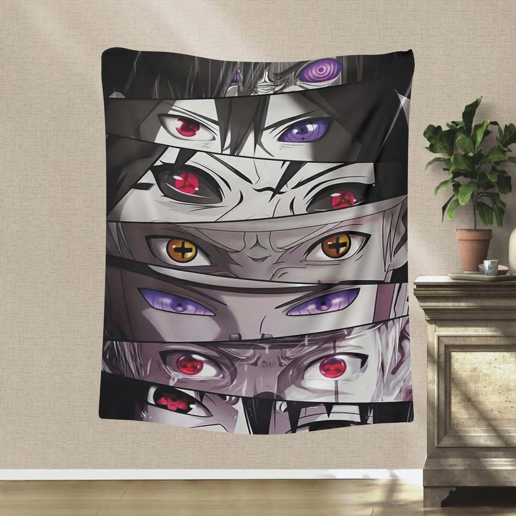 Anime Tapestry Ninja Wall Hanging Cool Wall Art Anime Eyes Decor Japanese Anime Art Gift for Anime Fans Aesthetic Decor