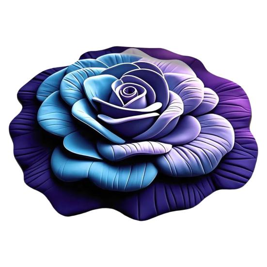Floral Plush Floor Mat Non-Slip Absorbent Diatomaceous Earth Rug 3D Visual Flower