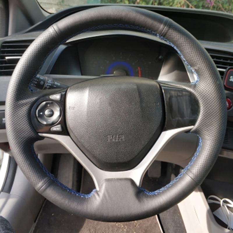 Оригинальный чехол на руль автомобиля «сделай сам», для Honda Civic Civic 9, кожаный чехол с оплеткой для руля автомобиля