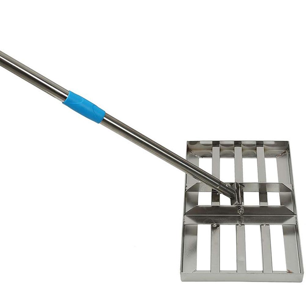 Грабли для выравнивания газона, инструмент для выравнивания из нержавеющей стали, регулируемая длина, выравниватель для песка, гравия, газона