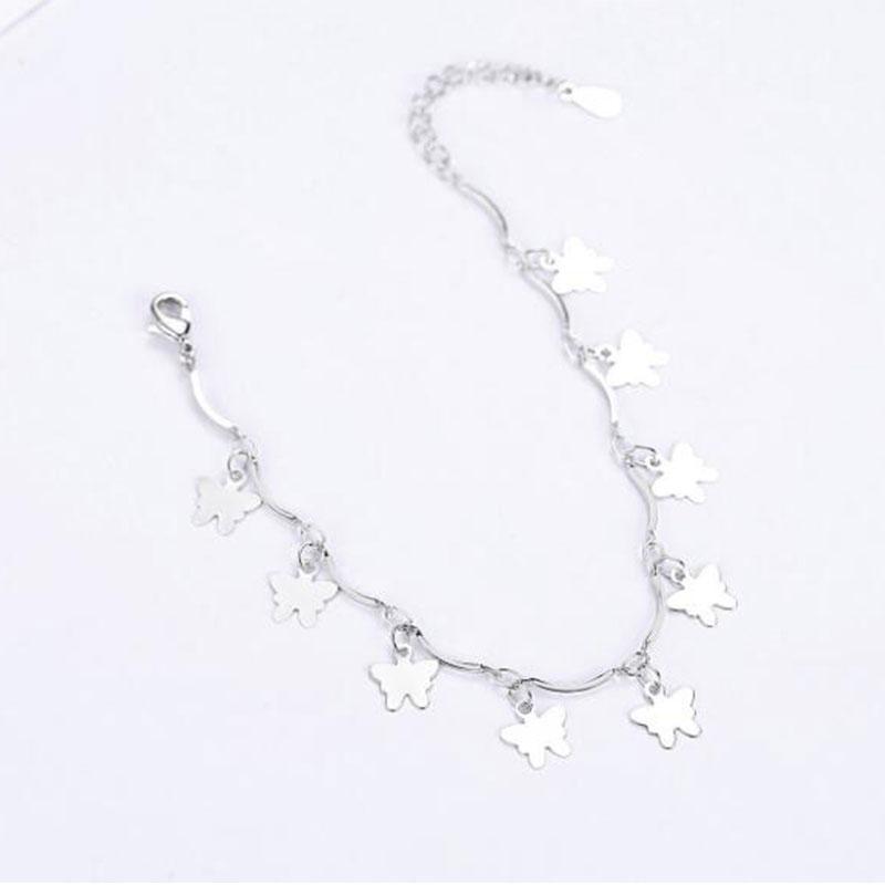 ANENJERY Браслеты с кисточками и листьями в форме бабочки, браслеты для женщин и девочек, регулируемый браслет