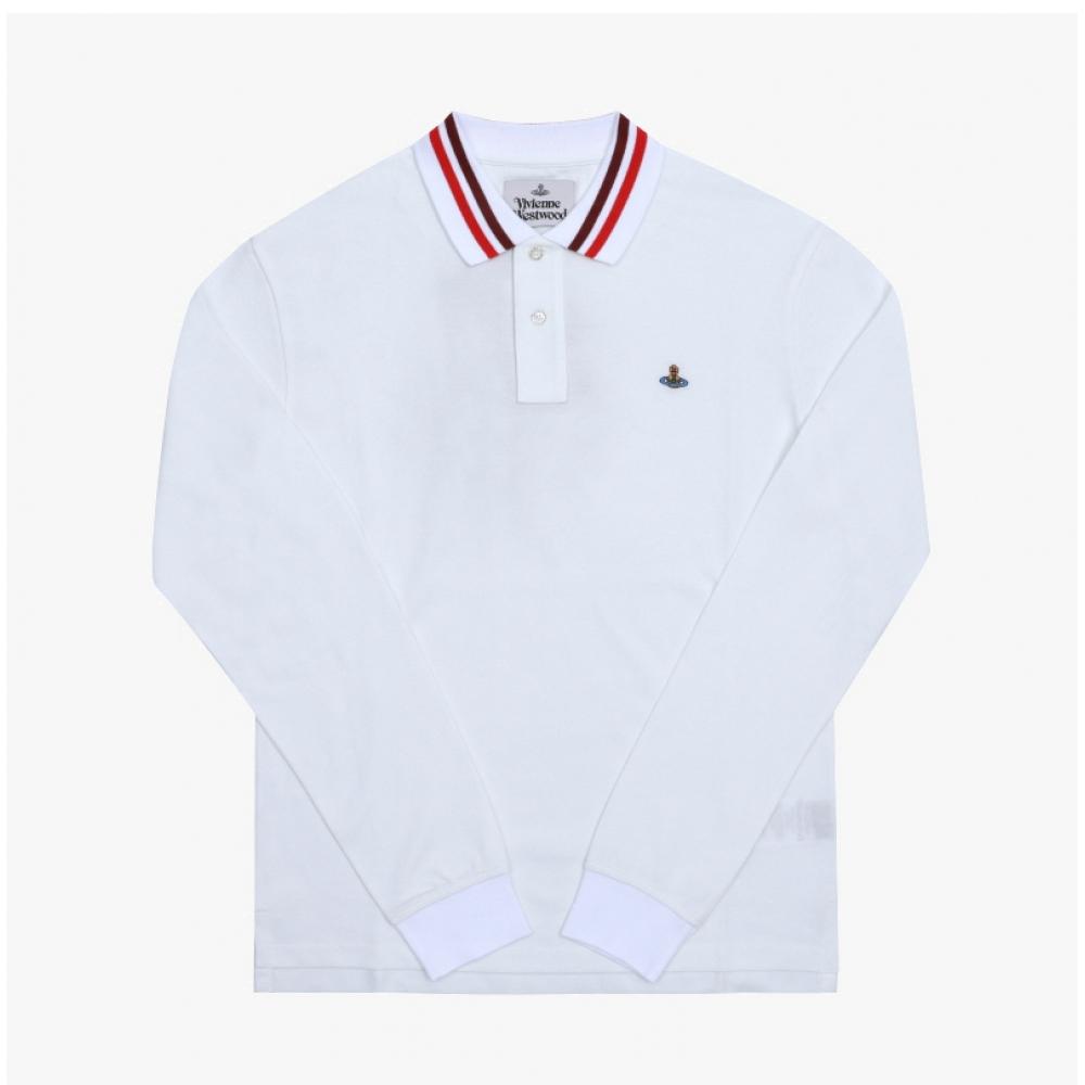 Vivienne WesTwood Классическое поло с логотипом Orb Мужская футболка с длинным рукавом 2h01000h J0009 A401